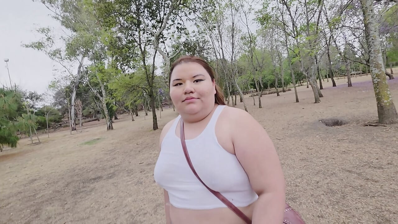 (censored - cut - No People Around) I love walking around in public with cum on my face and showing off my huge ass