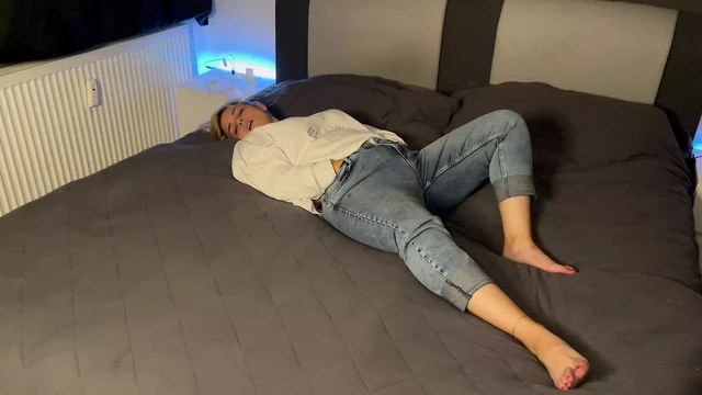Masturbation in the head cinema multiple orgasms satisfyer fingering wet on bed clitoris rubbing solo voice Time for me