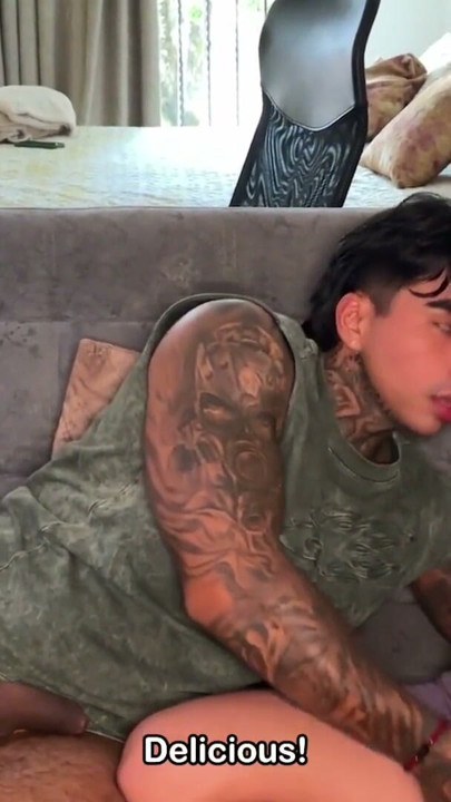 Hot Milf Mariana Sandoval Gets Her Tattooed Friend Christian Chaux To Fuck Him On The Couch | Clip 1