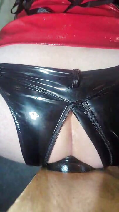 My ass eating ribbed dildo