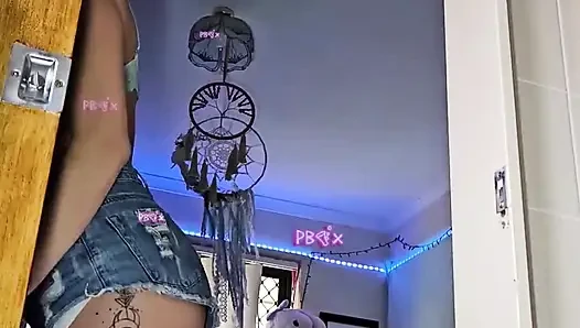 Gadis alt grwm mewarnai pesta tarian biru rambutku & kesenangan di kamar mandi (pov)