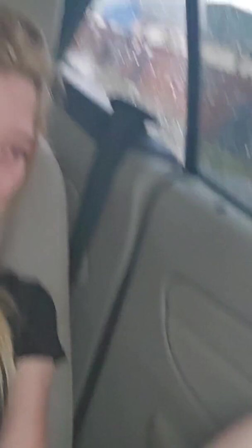 Petite 18 year old dildo fucks her pussy in the car in public | Clip 1