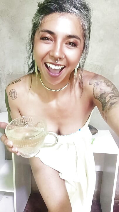 My Special Warm Cocktail in White Dress