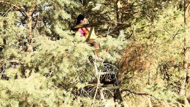Outdoor fun with two horny lesbians masturbating