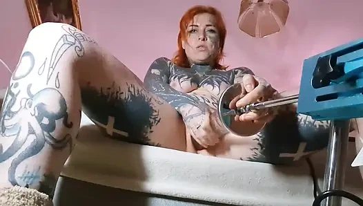 13 Minutes Huge Dildo Fuck Machine