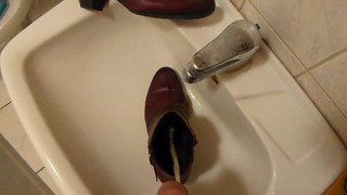 Piss in wifes wine red ankle boot