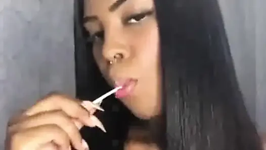 Ebony Pearl Lolipop Teasing!