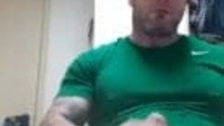 beefy football player stroking on cam 1