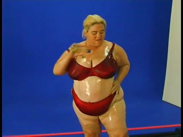 An oiled hairy BBW fucks with her fucker
