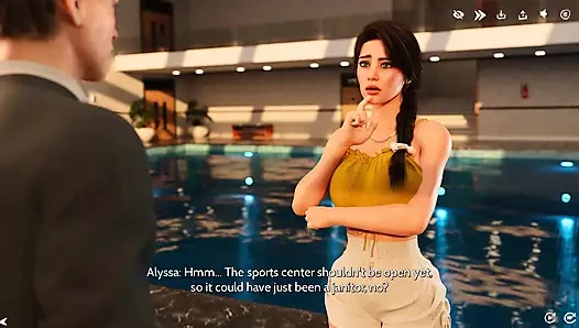 A Late Night Cleanup With Alyssia Leads to a Private Poolside Hookup (3D Gameplay)