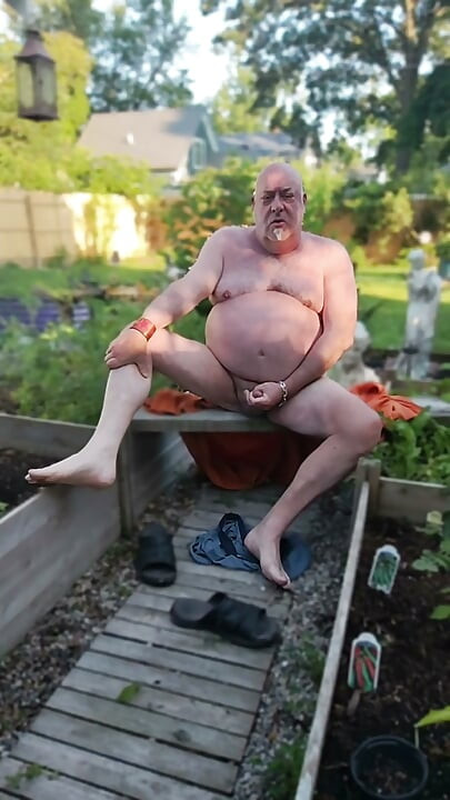 Enjoying My Backyard - Naked!