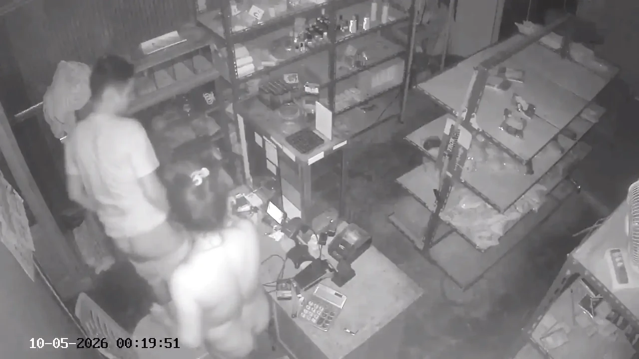 Cheating in a dark place with an ex-girlfriend, it turns out that there is a hidden camera.