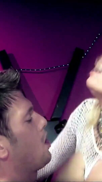 Pervert rips fishnet tights of blonde with huge tits to lick her | Clip 2