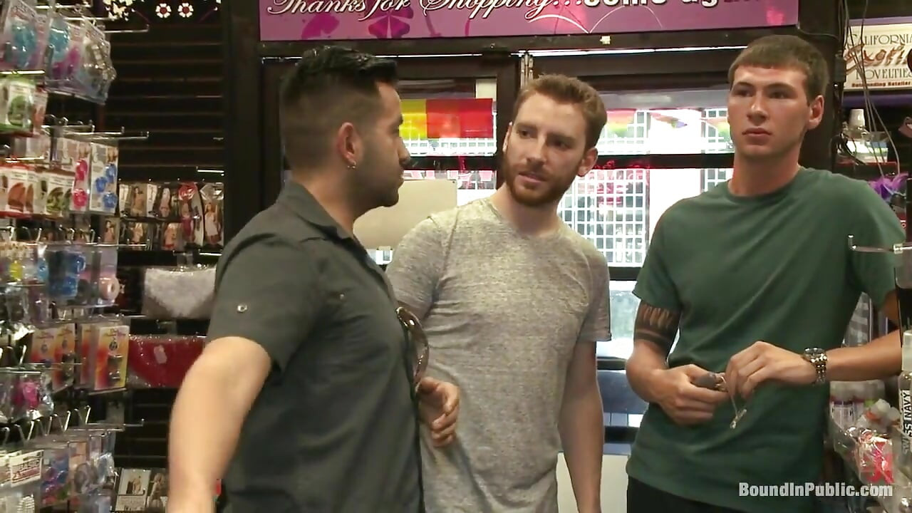 Hot Ripped Stud Gets Punished and Gang Fucked by a Crowd for Stealing