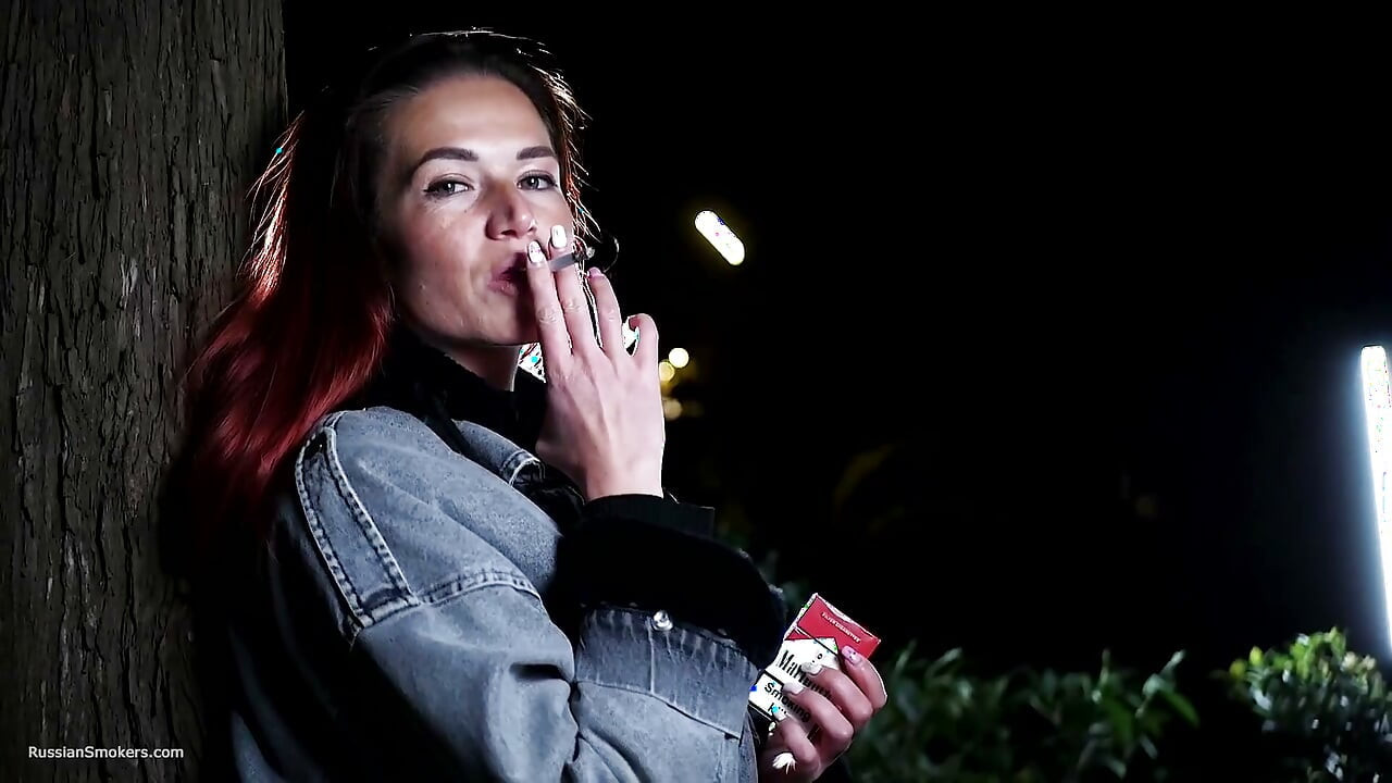 Seductive Russian Babe Smoking Cigarette Seaside Vibes