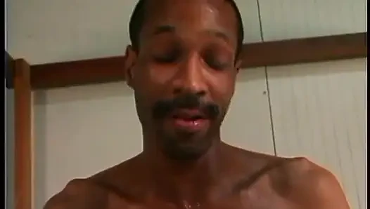 Interracial couple pleasures her black boyfriend on a couch