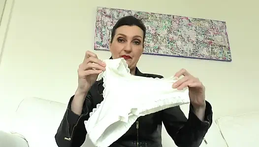 Sniff Slave Geraldine's Panties and Masturbate! Lady Victoria Valente