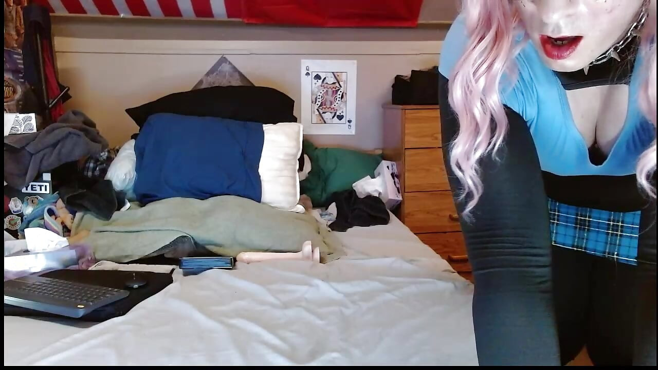 pink haired sissy pig shakes fat ass and strips down for you