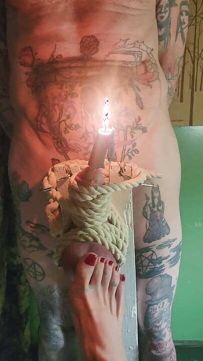 Goode Girl Flogging Balls by Candle Light Pt2