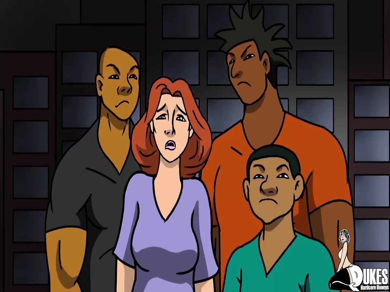 大屁股继母在一条小巷里被一群街头男人性交