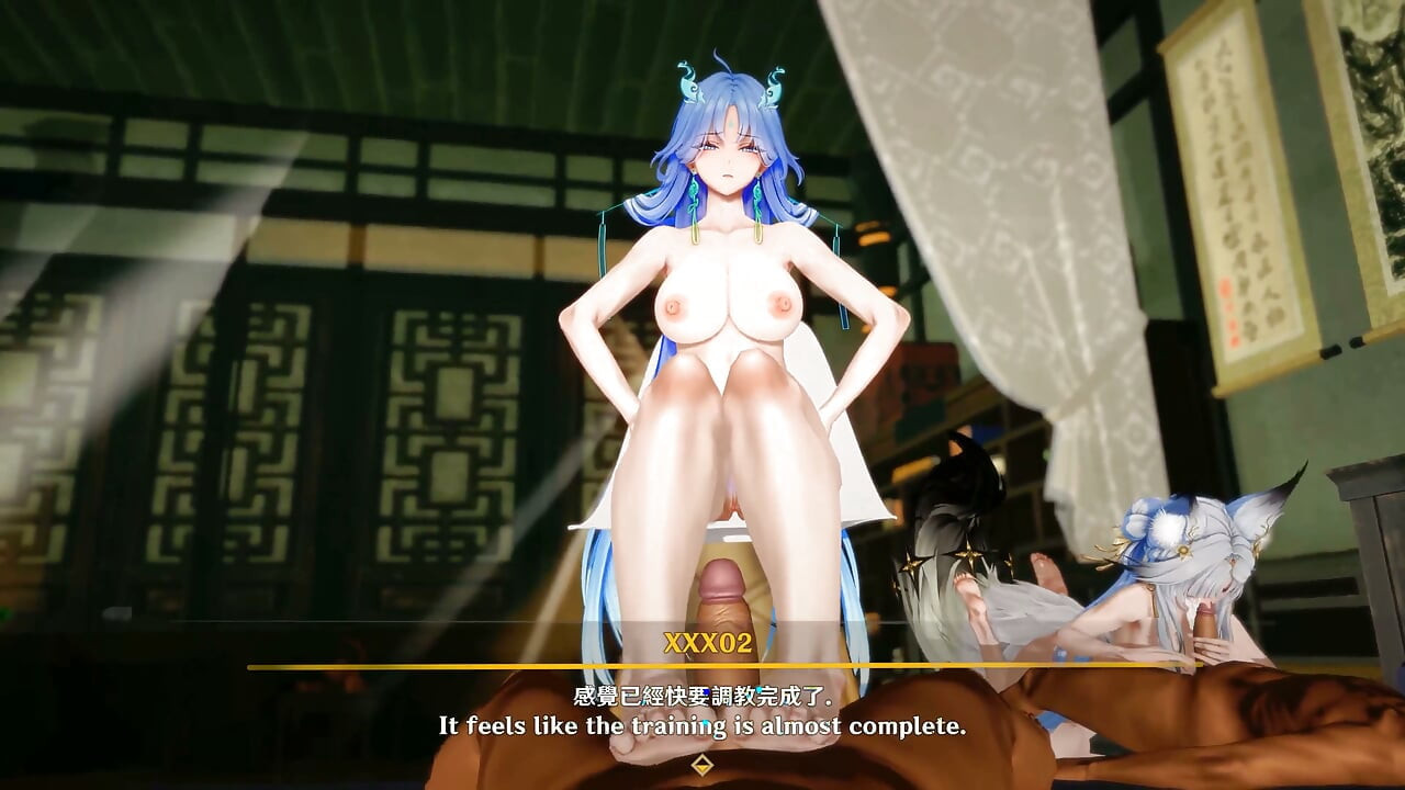 Wuthering Waves - meester Qingxiao's onzedelijke training met twee discipelen - 3D Hentai-animaties