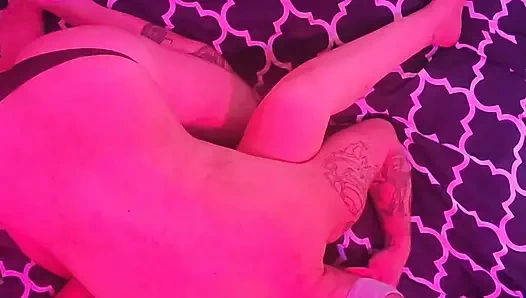 Pussy eating fisting leads to busting her guts up and sky cam creampie