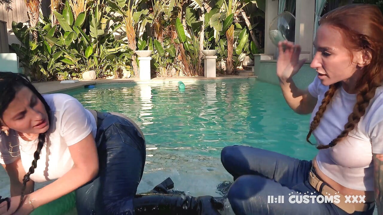 Sophia Locke & Aleska Mink - Intense Girl Girl Wet Jeans Catfight