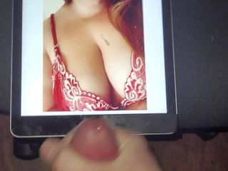 hot mom gets cum tribute on face and tits