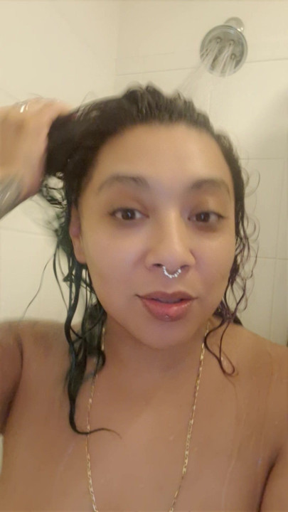 Old hag showering