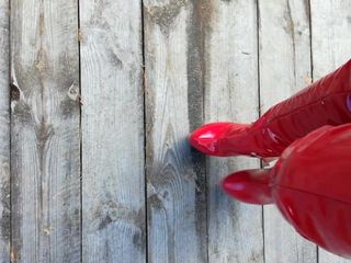 लेडी एल लाल सेक्सी जूते.