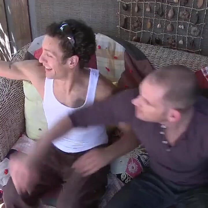 Men - Accidental dick pick turns into deepthroat play