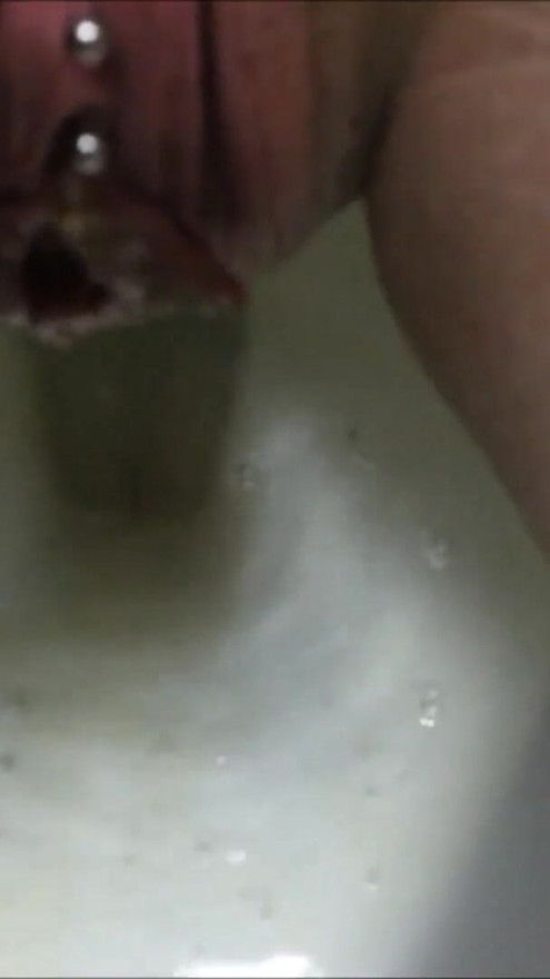 My Shaved Pierced Pussy Peeing | Clip 1