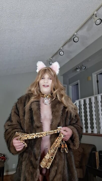 Nude under my fur coat and high heels