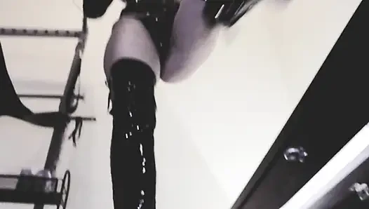 Eva vinyl dominatrix - eva vinyl boot fetish lateks pvc nyonya dewi kink bdsm femdom fetish solo