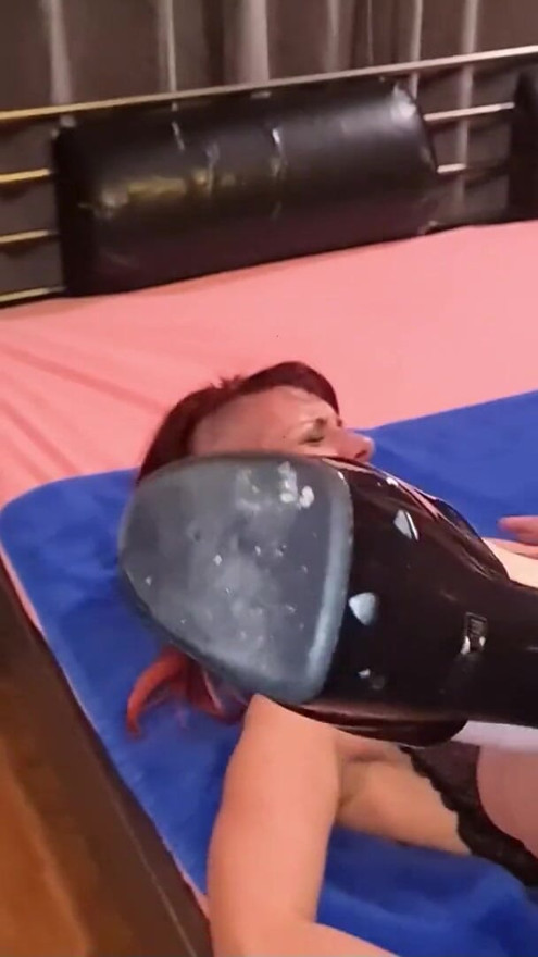 Crazy German Redhead Mature Marie have no Condom sex with Young Guy | Clip 1