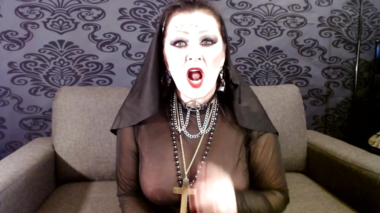 Bluźnierstwo satanistyczna zakonnica JOI twoja własna sperma jedzenia instrukcji