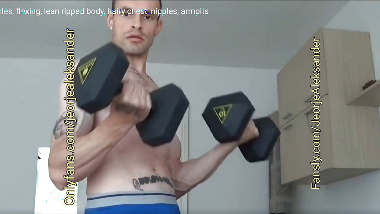 Fit tight muscular body working out