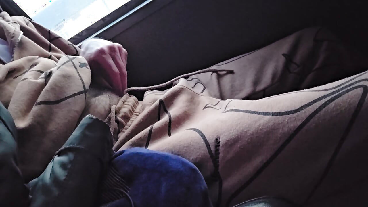 Risky wank on bus