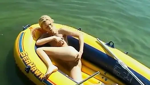 Debbie Masturbating in a Rubber Boat