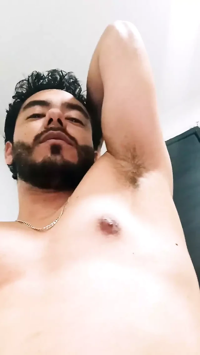 Hairy Boy Masturbates and Plays with His Uncut Cock in the Bathroom