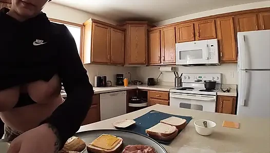Housewife Makes Lunch then Fucked to Orgasm