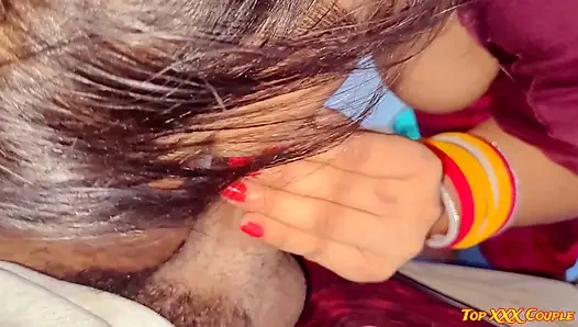 Desi bhabhi close-up blowjob and cum in mouth.