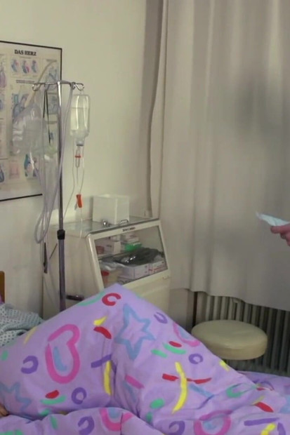 Tattooed brunette gets fucked in doctors office