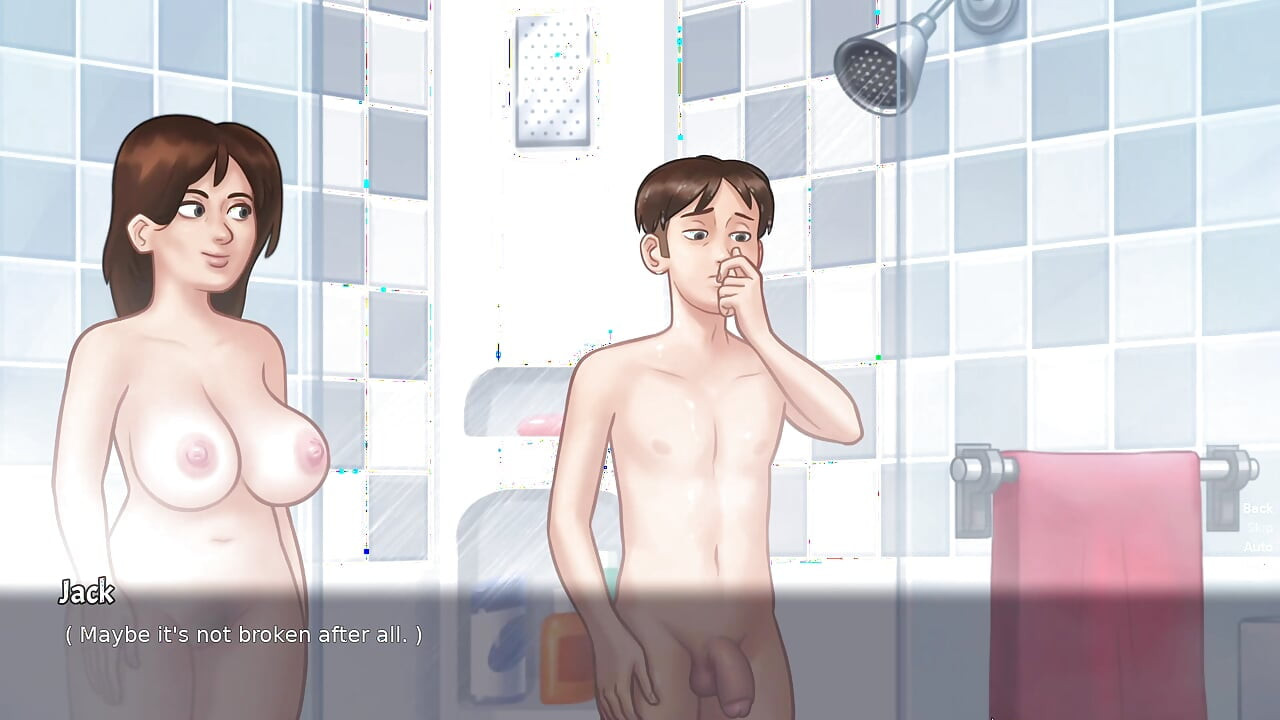 Stepson shower with MILF Stepmom Debbie and had kinky session (Summertime Saga)