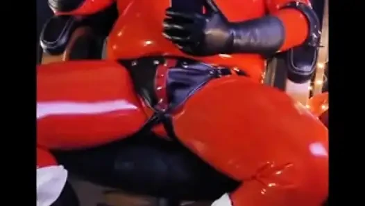Chubby Santa Red Rubber Latex Leather Boots
