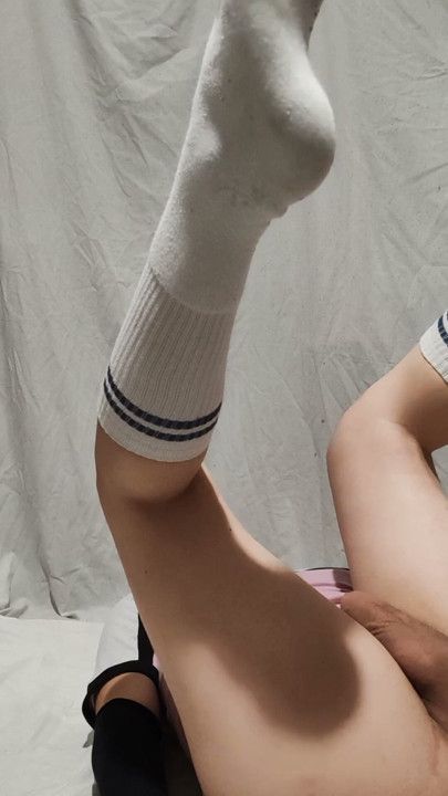 legs up and butt smacks for horny femboy
