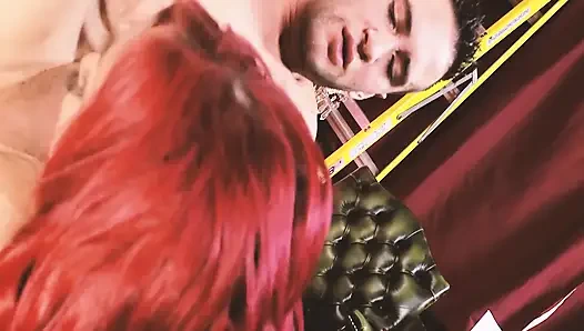 Adegan 2_redhead cewek bejat dengan lingerie seksi ini suka banget dicrot di dalam