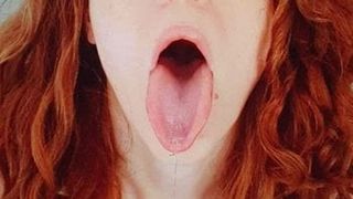 huge cumshot on ahegao redhead girl after 20 days of nofap