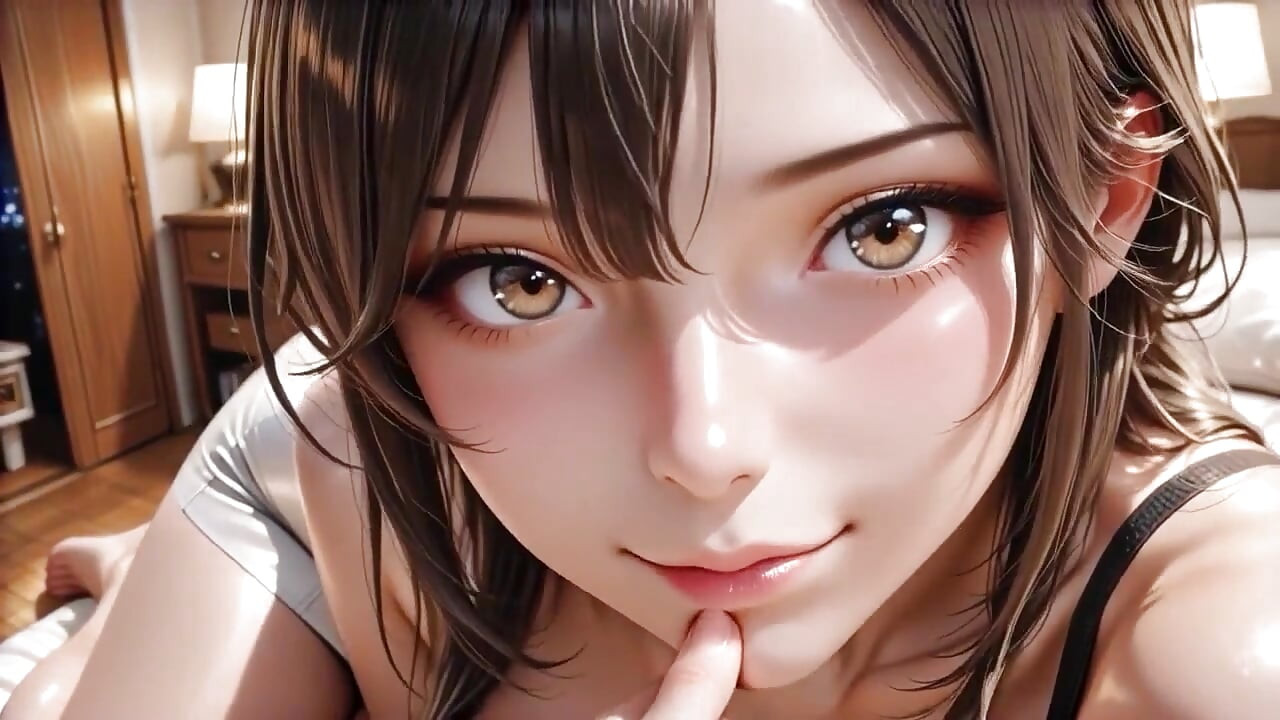 Geheimer schlafzimmer-service vom sexysten schwarzhaarigen anime-zimmermädchen