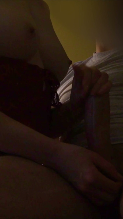 Milf play with his balls, tease him nicely and handjob his big cock in a hotel room in Paris | Clip 1